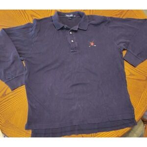 Polo Ralph Lauren Long Sleeve Polo Shirt Blue Pony Logo Mens XL